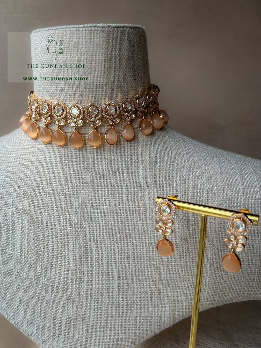 Definite in Peach Necklace Sets THE KUNDAN SHOP 