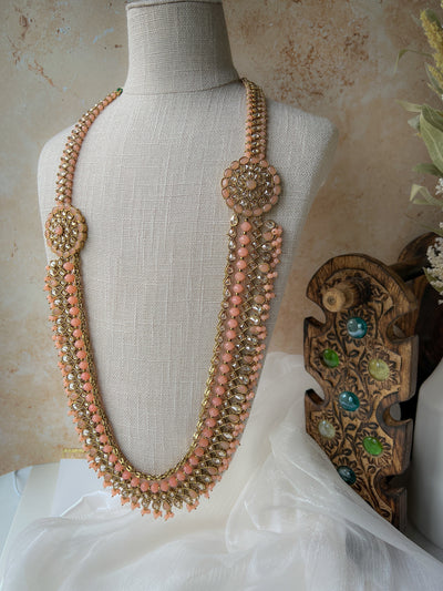 My Story in Peach Necklace Sets THE KUNDAN SHOP 