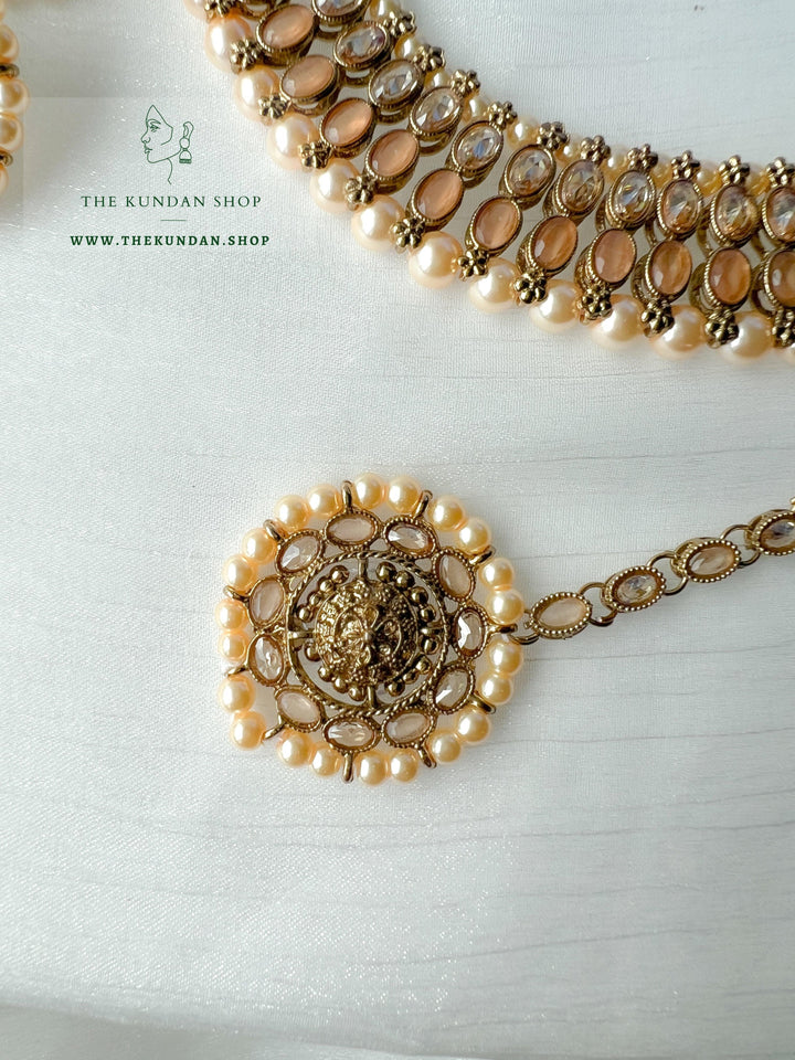 Flushed Polki in Peach Necklace Sets THE KUNDAN SHOP 