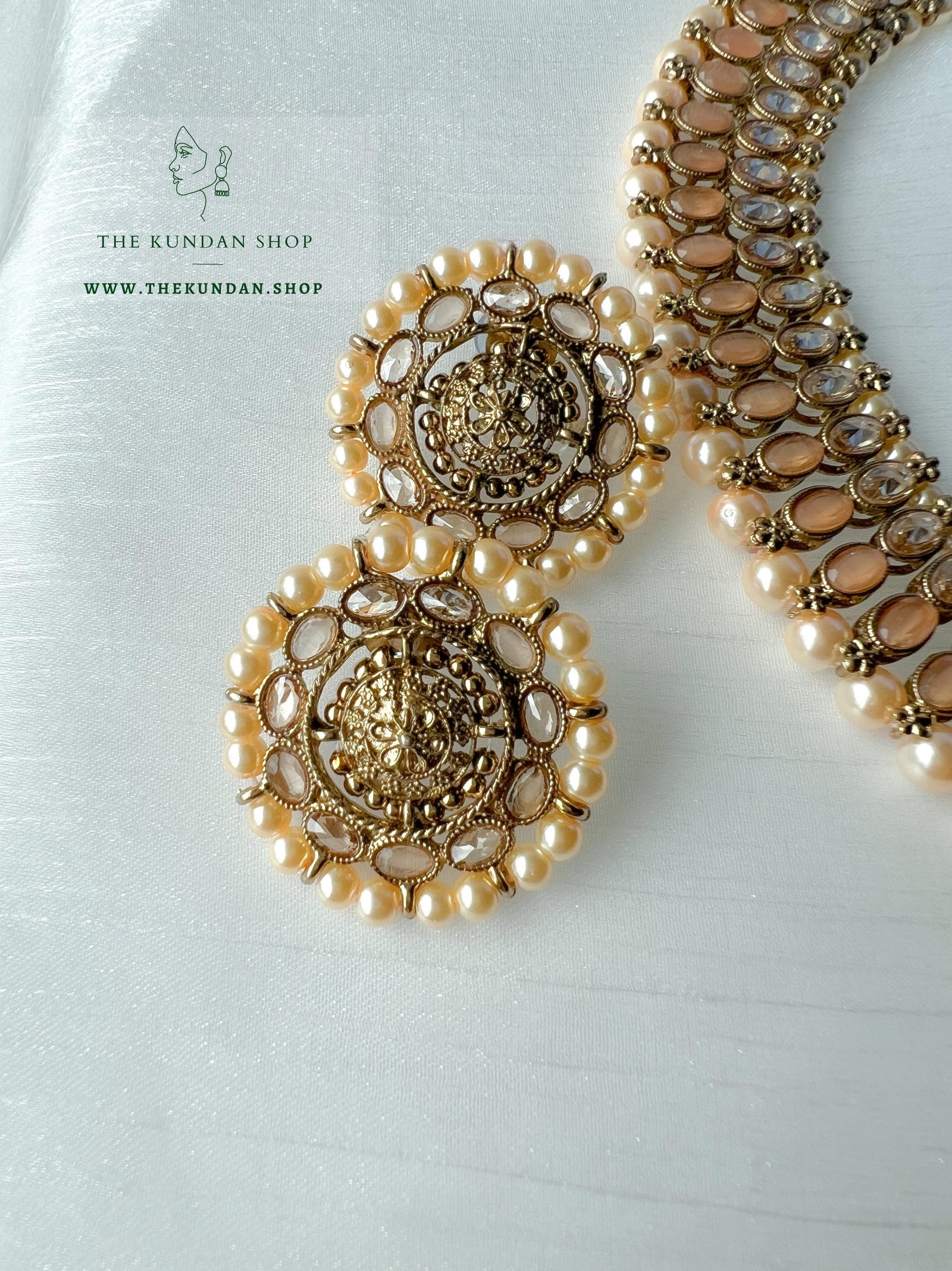 Flushed Polki in Peach Necklace Sets THE KUNDAN SHOP 