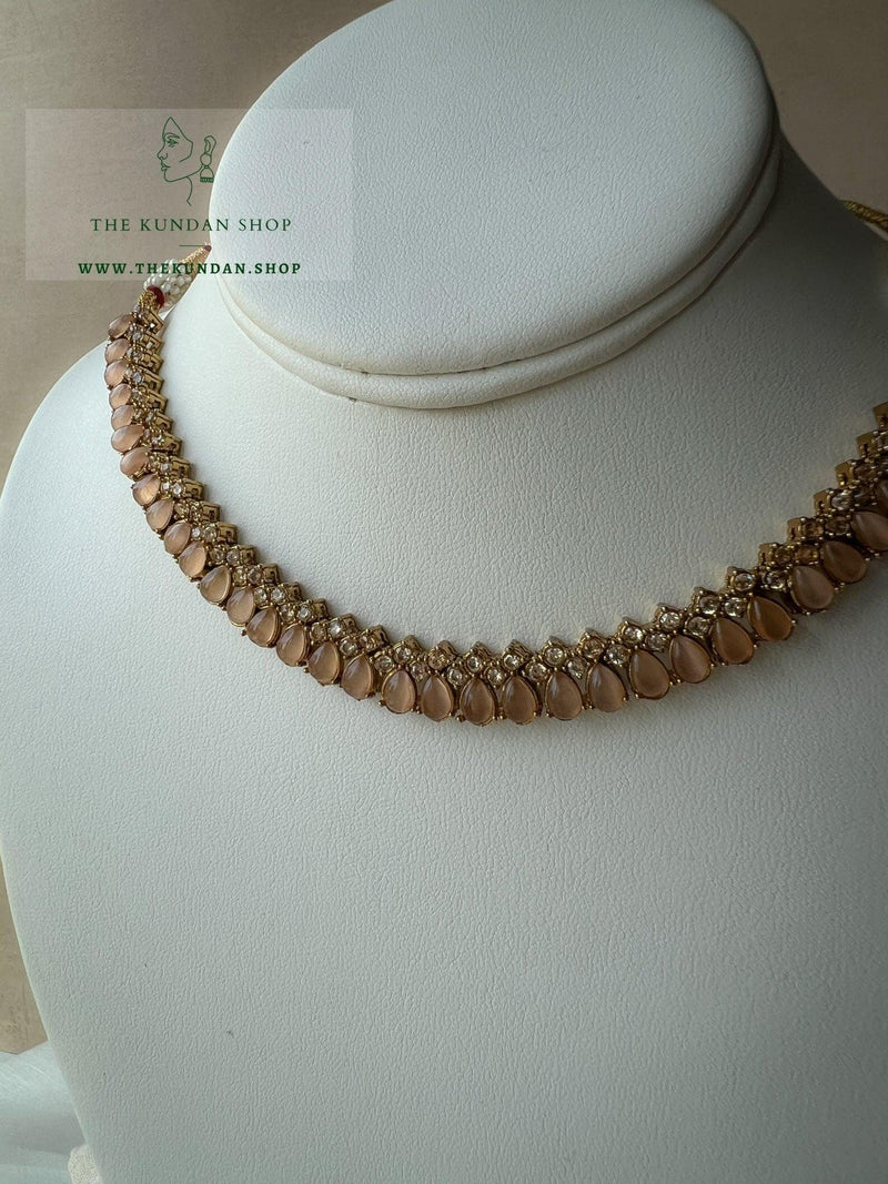 Nominal Polki in Peach Necklace Sets THE KUNDAN SHOP 