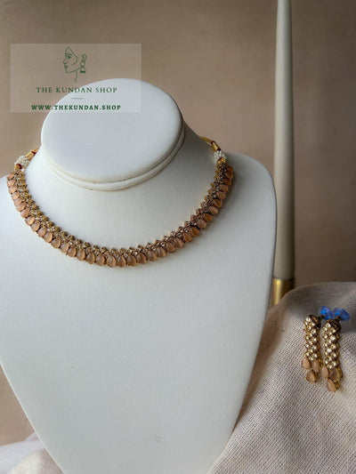 Nominal Polki in Peach Necklace Sets THE KUNDAN SHOP 