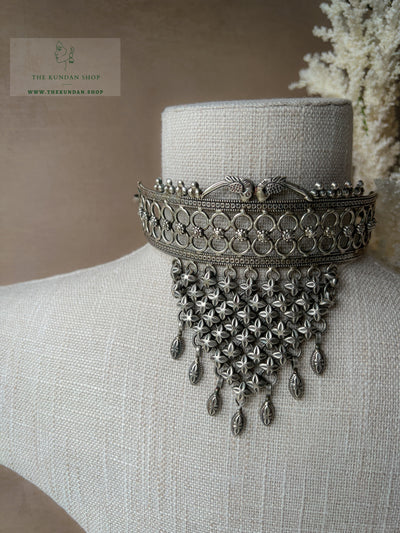 Believe Choker // Oxidized Silver Necklace Sets THE KUNDAN SHOP 