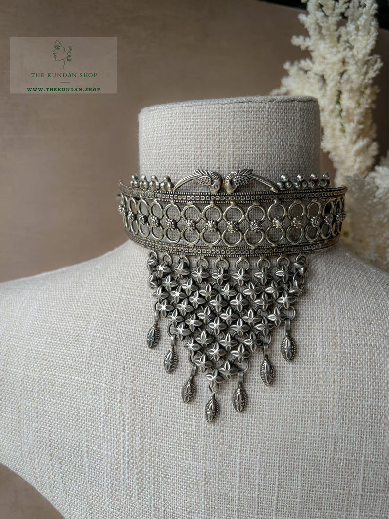 Believe Choker // Oxidized Silver Necklace Sets THE KUNDAN SHOP 