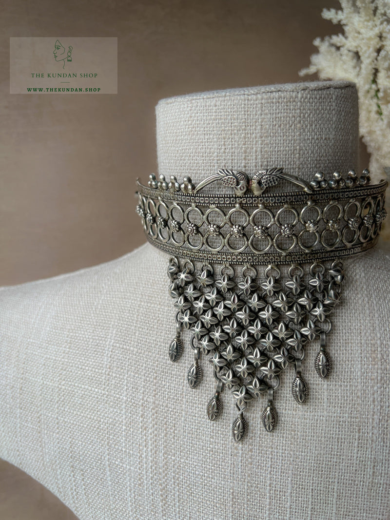 Believe Choker // Oxidized Silver Necklace Sets THE KUNDAN SHOP 