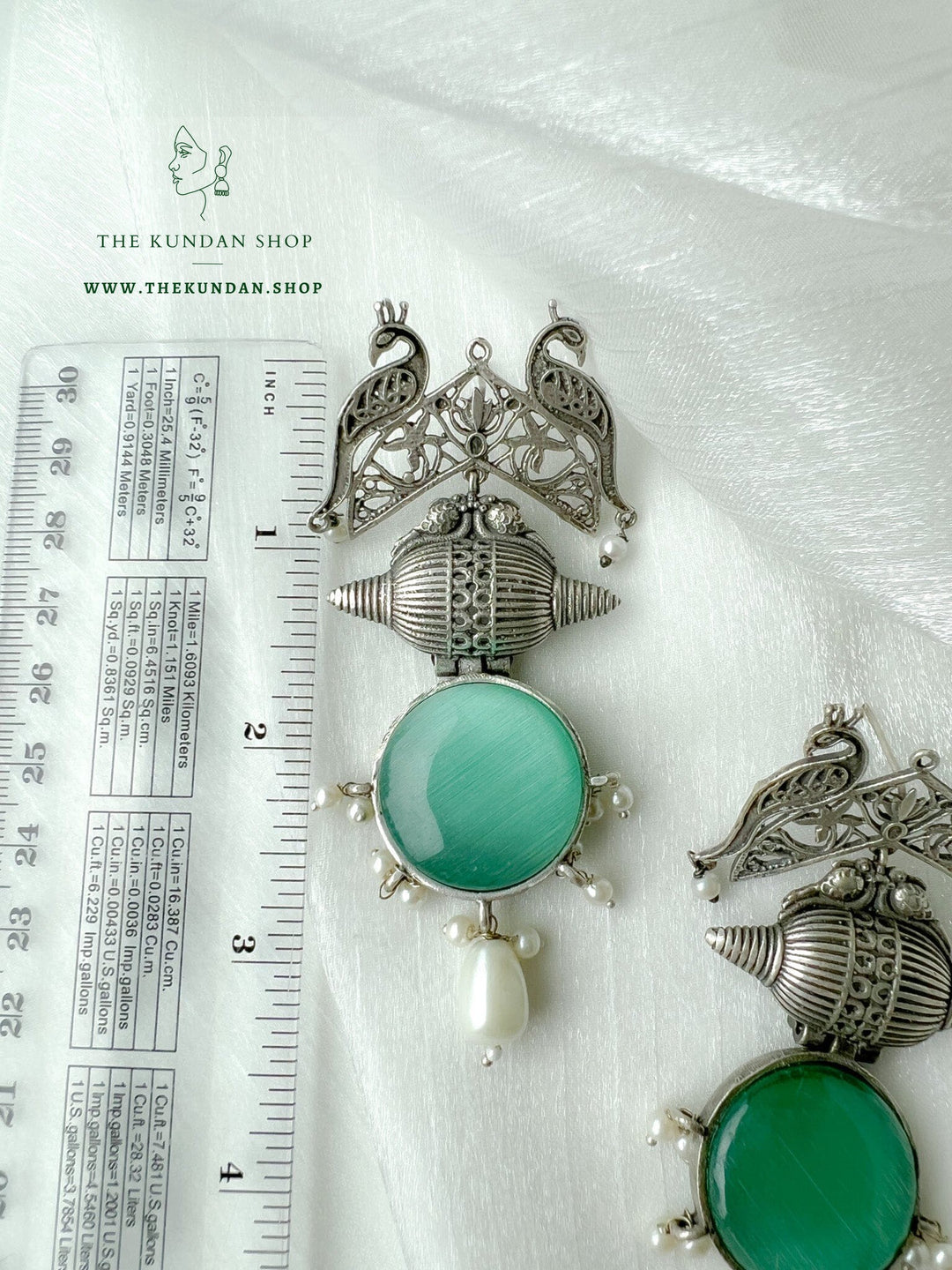 Oxidized Peacock Stones Earrings THE KUNDAN SHOP 