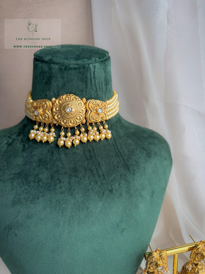 Blushing Pearl in Antique Necklace Sets THE KUNDAN SHOP 