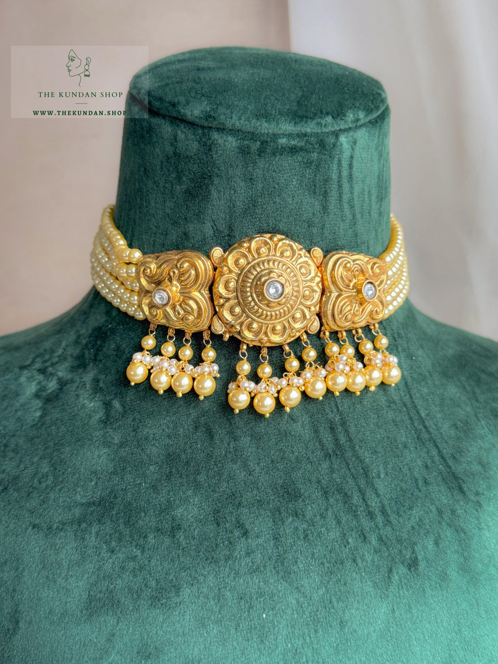 Blushing Pearl in Antique Necklace Sets THE KUNDAN SHOP 