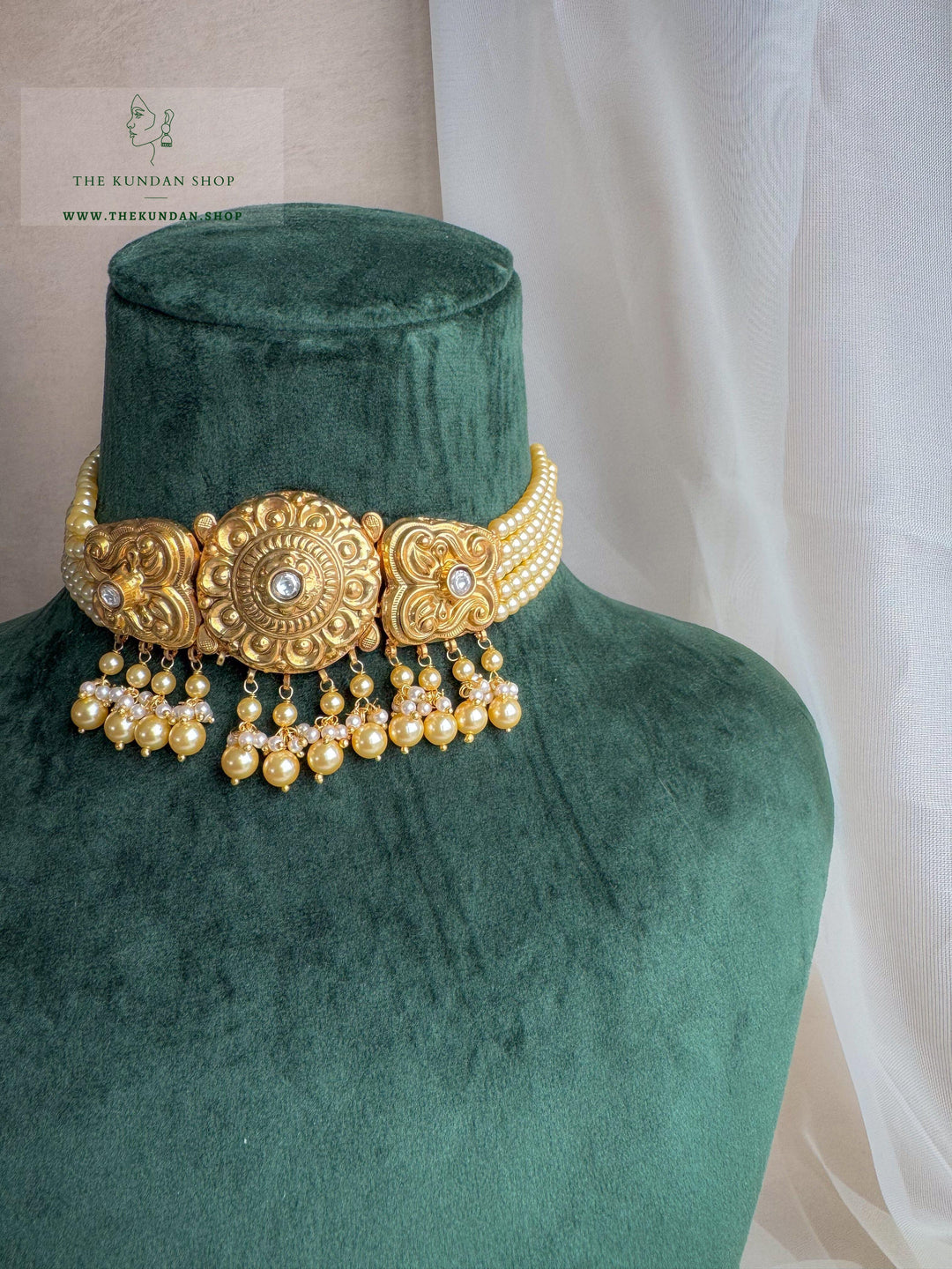 Blushing Pearl in Antique Necklace Sets THE KUNDAN SHOP 