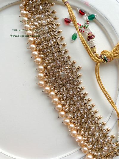 Vivid in Champagne Pearl Necklace Sets THE KUNDAN SHOP 