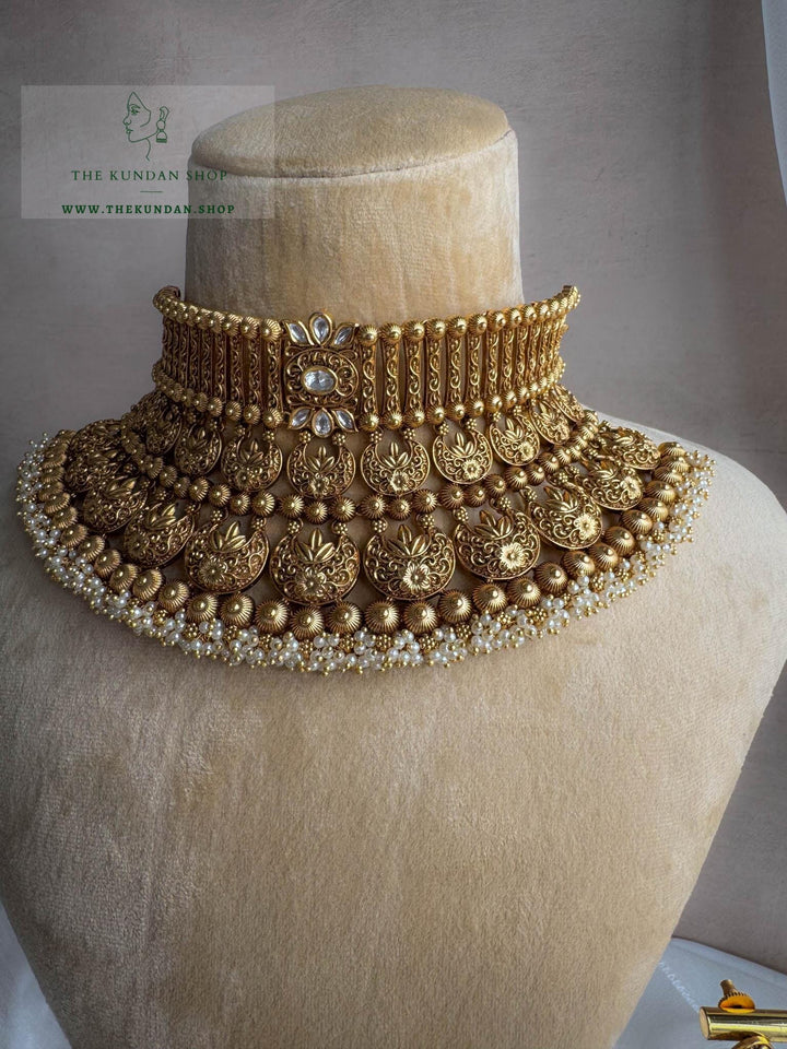 Pearl Cluster in Antique Necklace Sets THE KUNDAN SHOP 