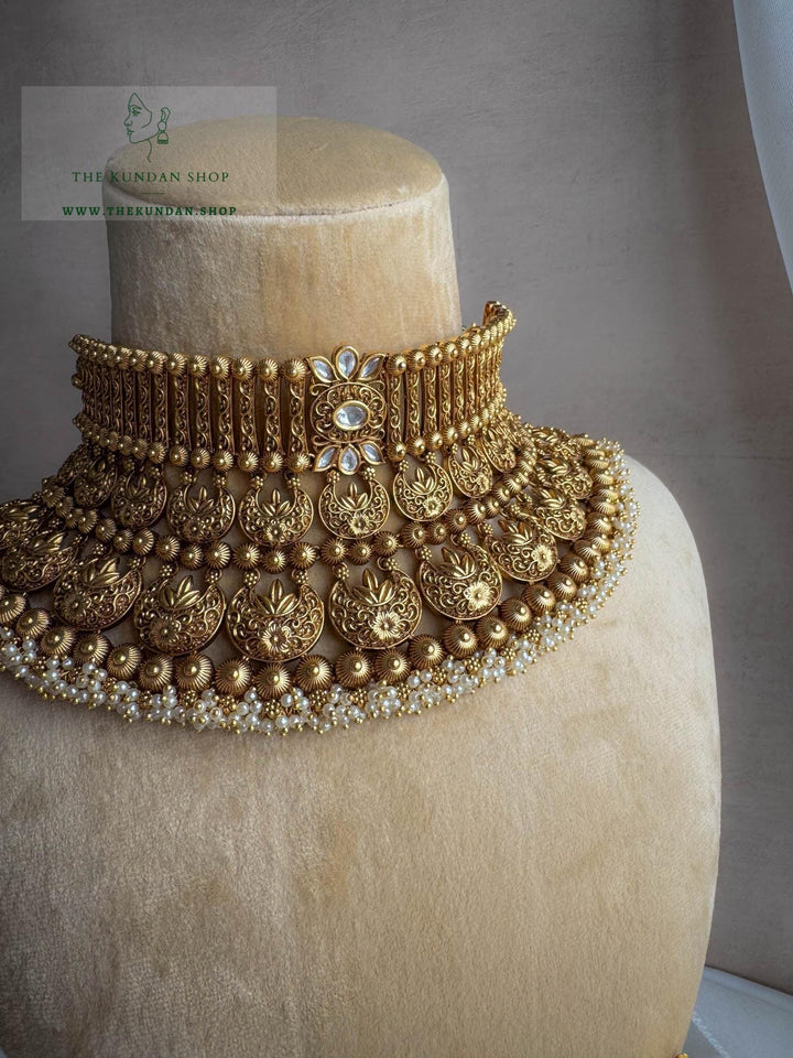 Pearl Cluster in Antique Necklace Sets THE KUNDAN SHOP 