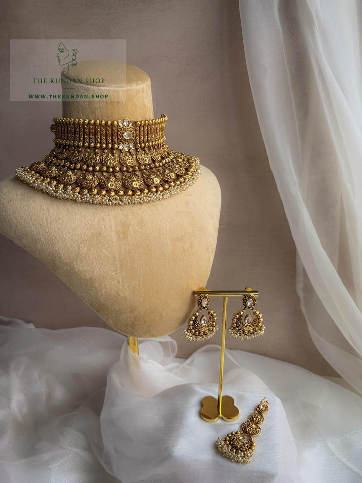 Pearl Cluster in Antique Necklace Sets THE KUNDAN SHOP 