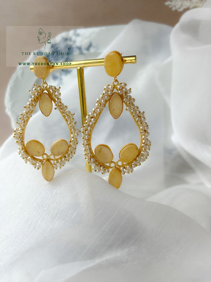 Winners Reward in Pearl Cluster Earrings THE KUNDAN SHOP Yellow 