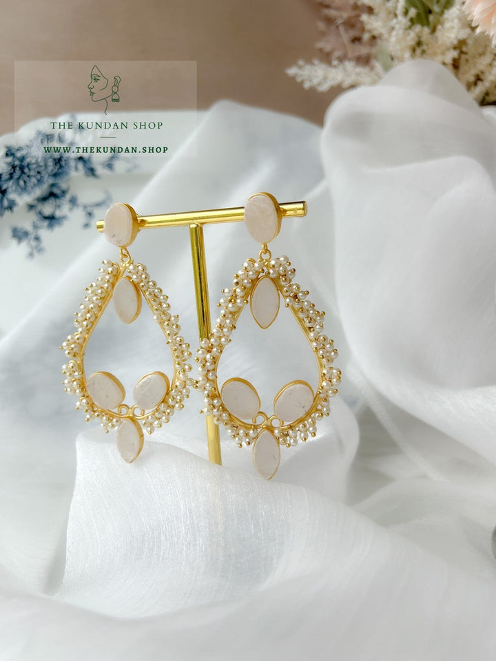 Winners Reward in Pearl Cluster Earrings THE KUNDAN SHOP Off White 