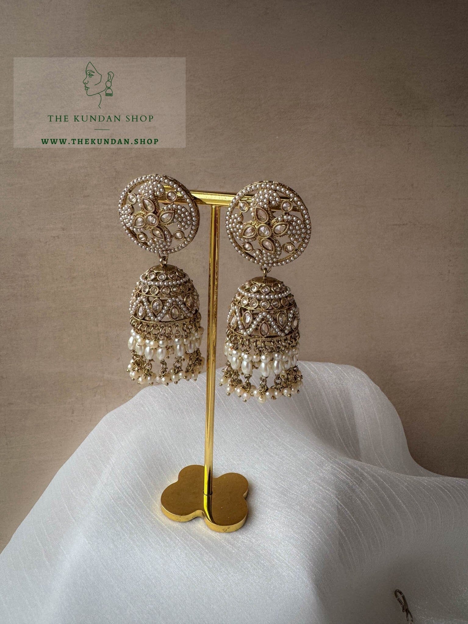 Represent in Polki Earrings + Tikka THE KUNDAN SHOP 