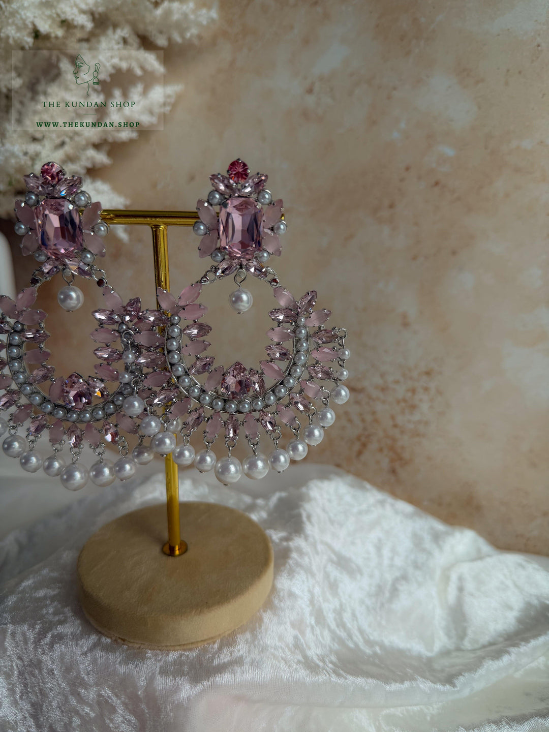 Star Studded Pearls Earrings THE KUNDAN SHOP Pink 