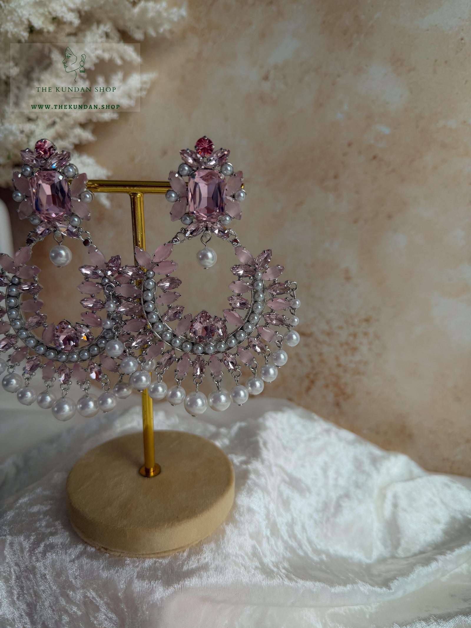 Star Studded Pearls Earrings THE KUNDAN SHOP Pink 