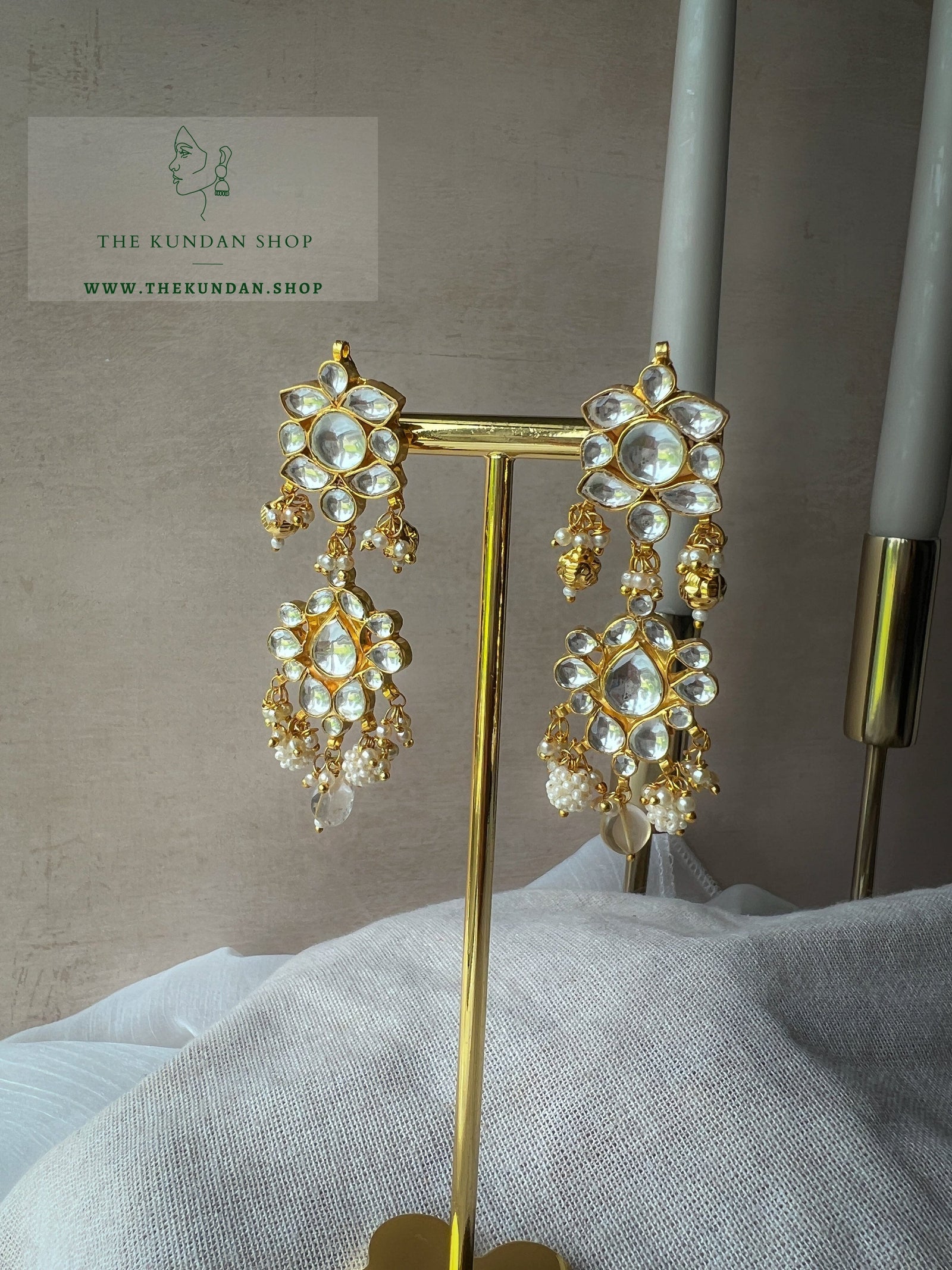 Floral Bouquet in Kundan Earrings THE KUNDAN SHOP 
