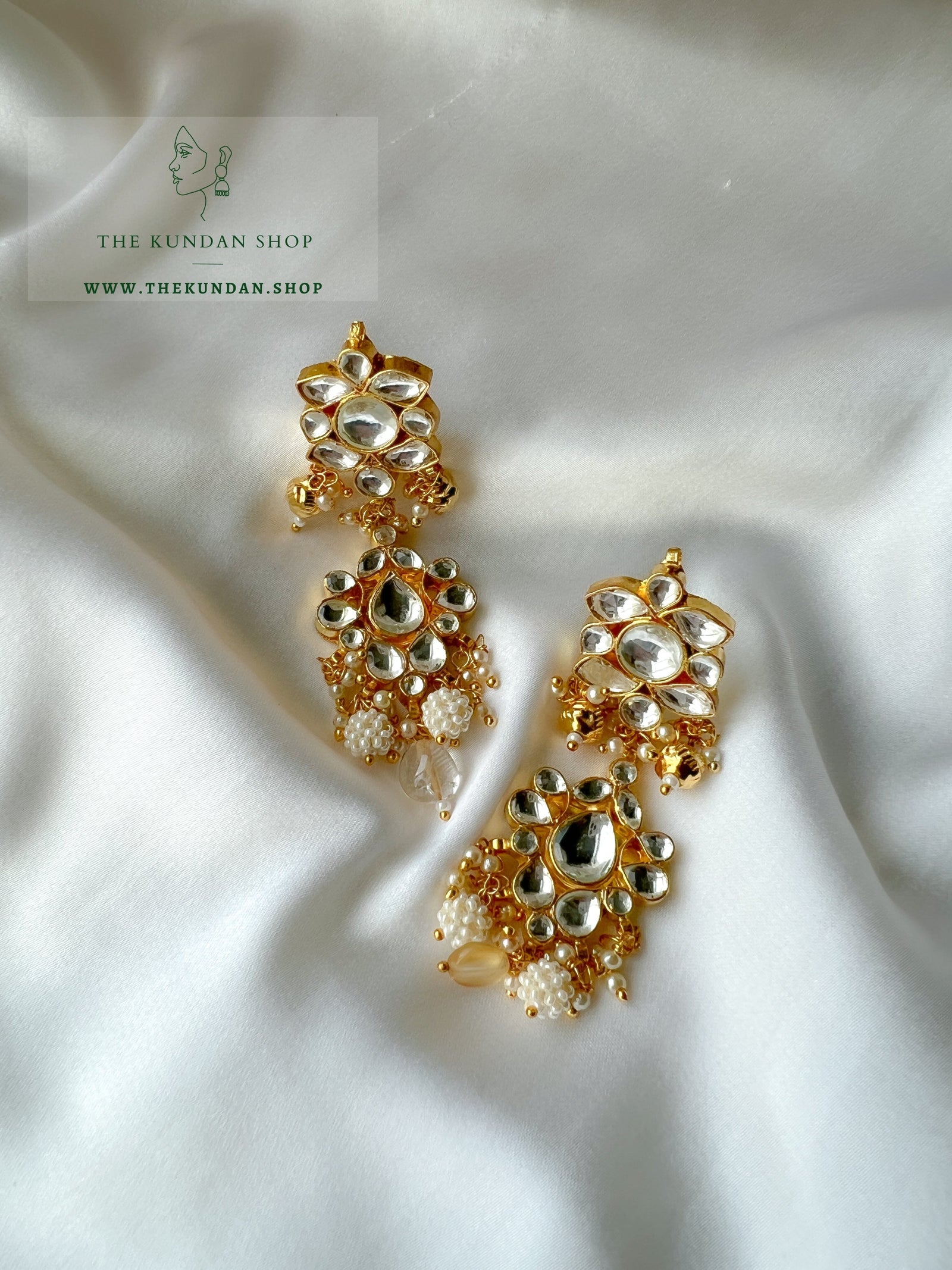 Floral Bouquet in Kundan Earrings THE KUNDAN SHOP 