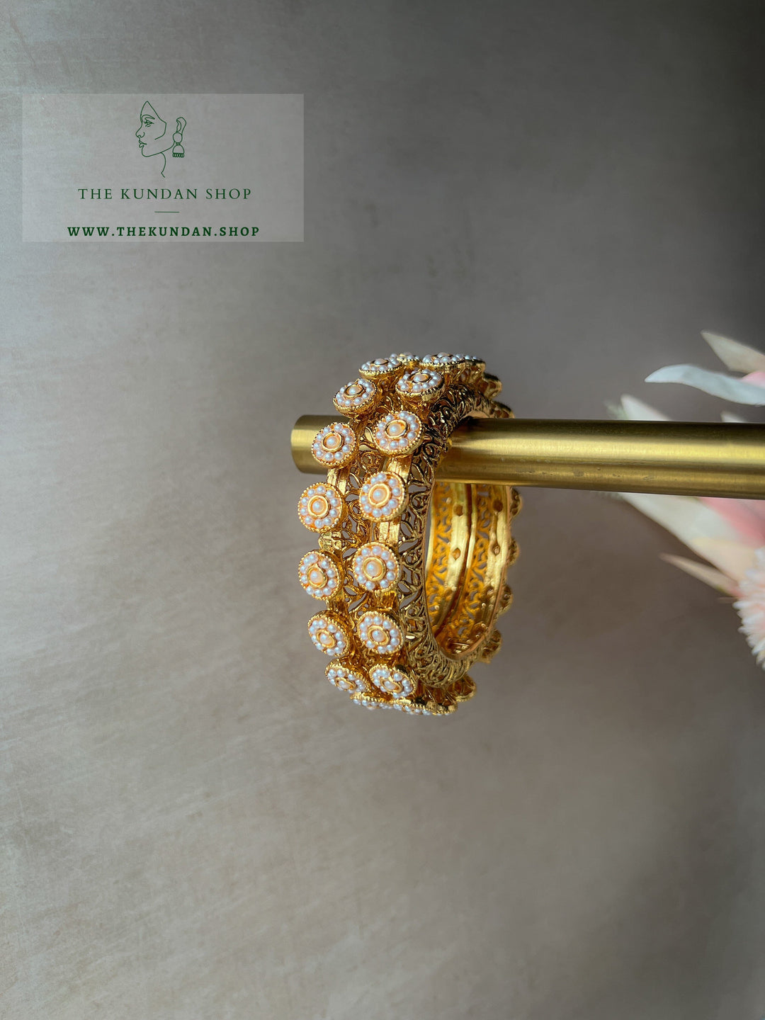 Pearl Boundaries - Gold Kangans Bangles THE KUNDAN SHOP 