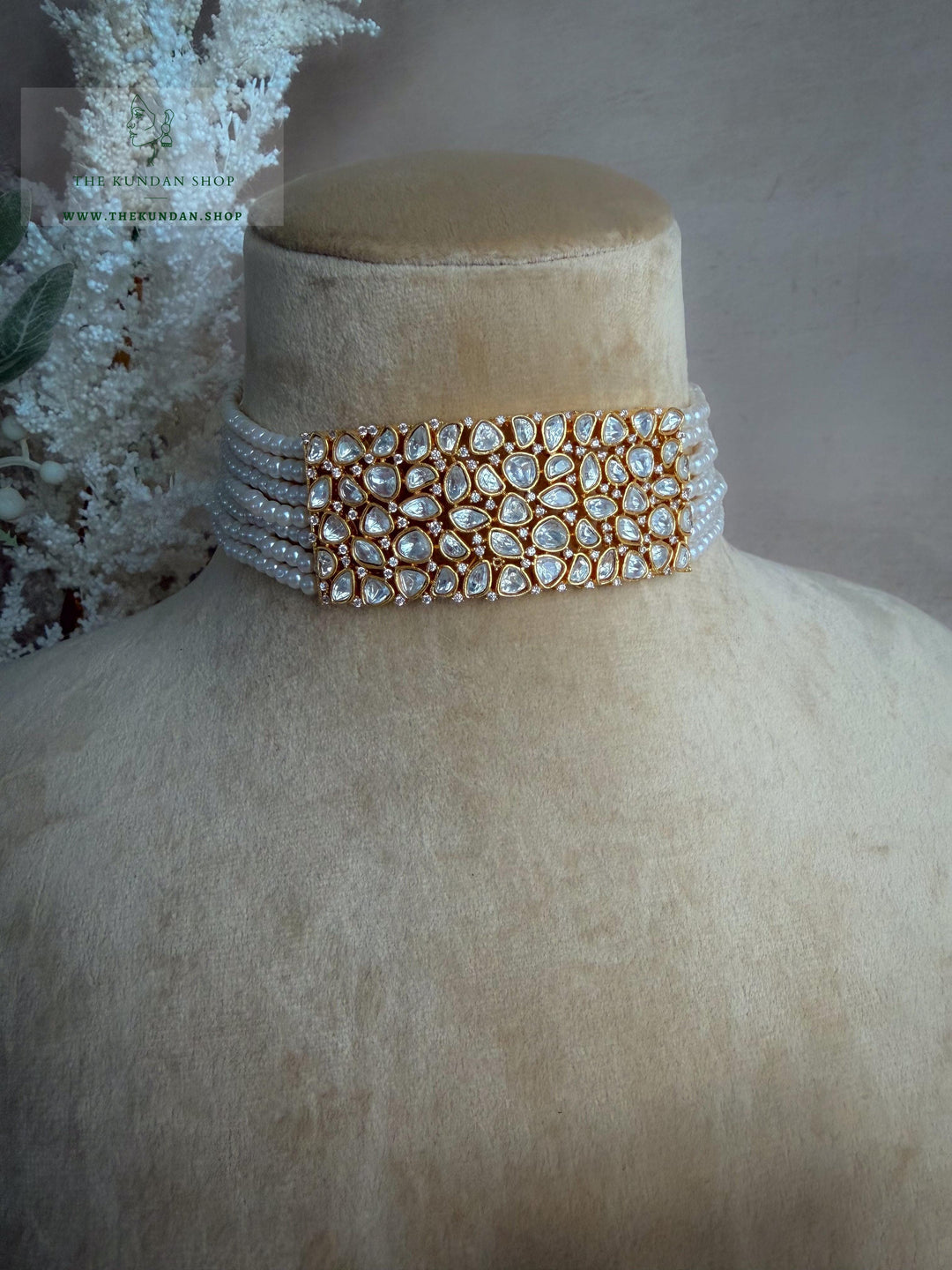 Preserved in Golden &amp; Pearl Necklace Sets THE KUNDAN SHOP 
