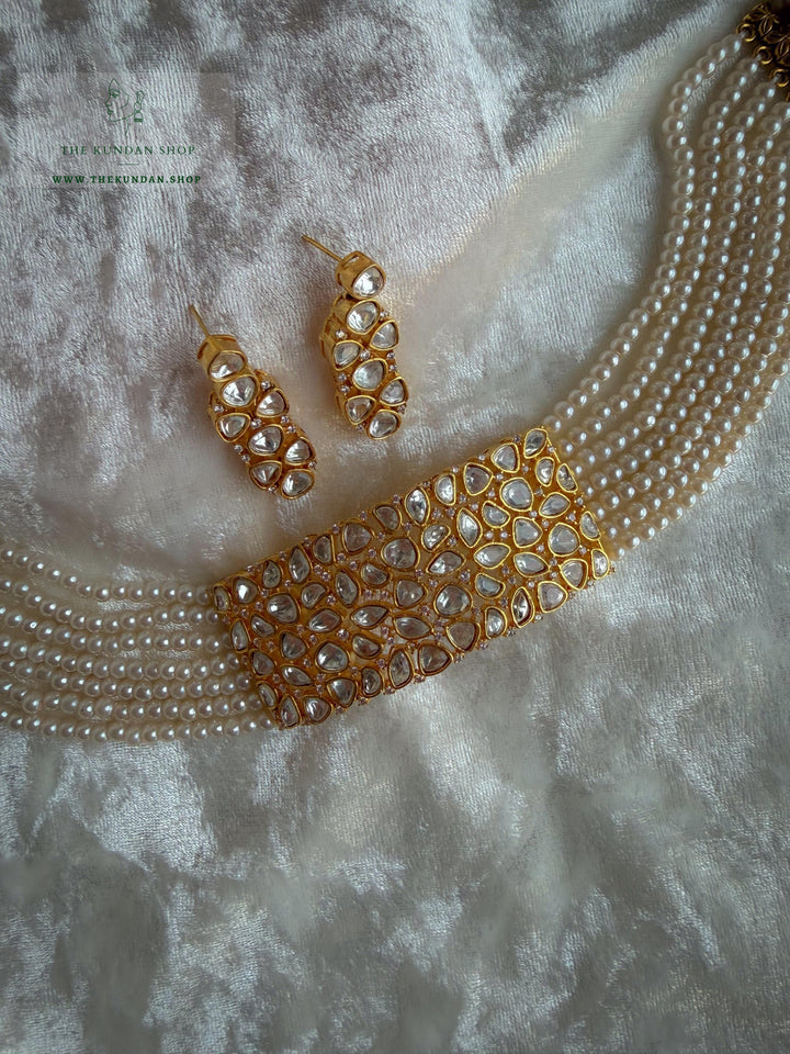 Preserved in Golden &amp; Pearl Necklace Sets THE KUNDAN SHOP 