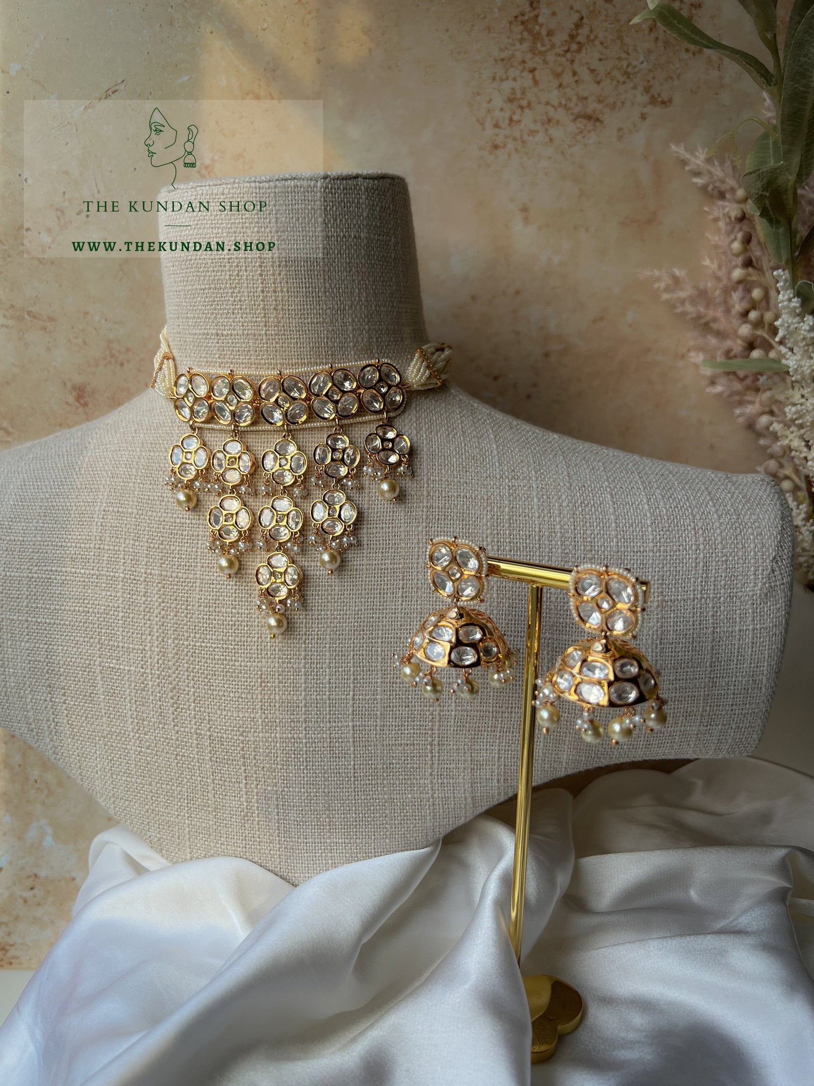 Kundan Drops in Pearl Necklace Sets THE KUNDAN SHOP 