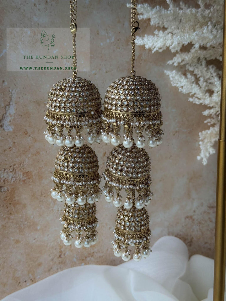 Dainty Drops in Pearl // Kaleeray Kaleeray THE KUNDAN SHOP 