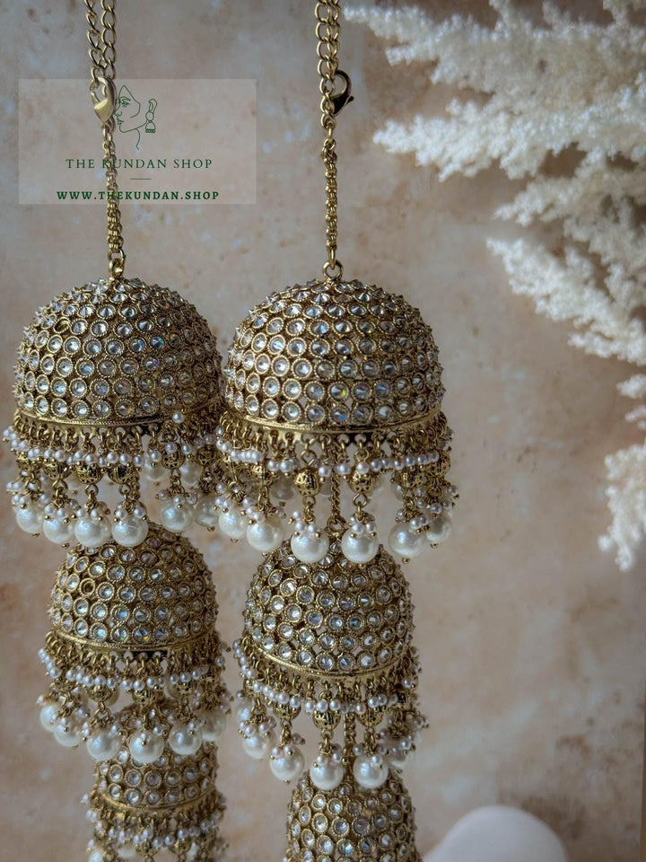 Dainty Drops in Pearl // Kaleeray Kaleeray THE KUNDAN SHOP 