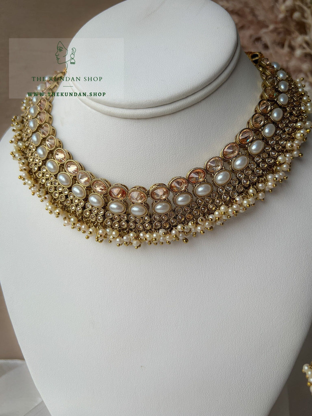 Caring Polki in Pearl Necklace Sets THE KUNDAN SHOP 