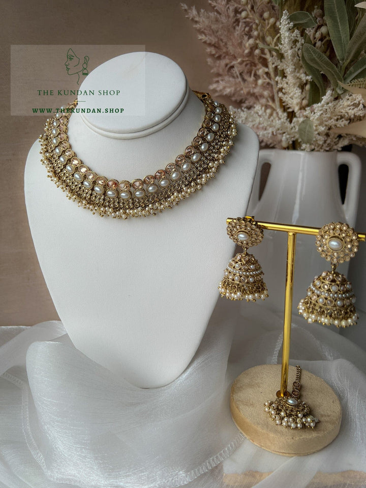 Caring Polki in Pearl Necklace Sets THE KUNDAN SHOP 