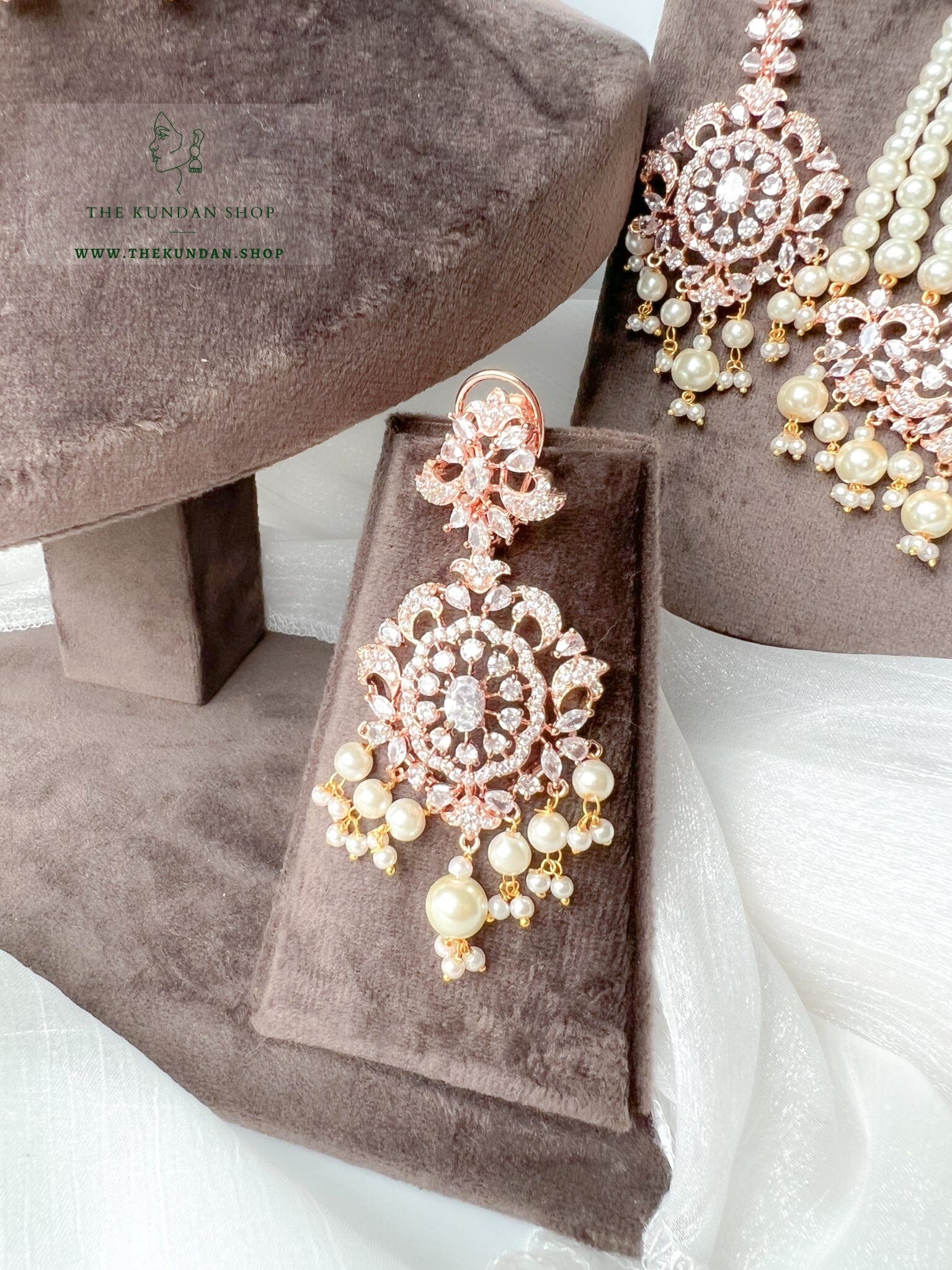 Beauties in Rose Gold Necklace Sets THE KUNDAN SHOP 