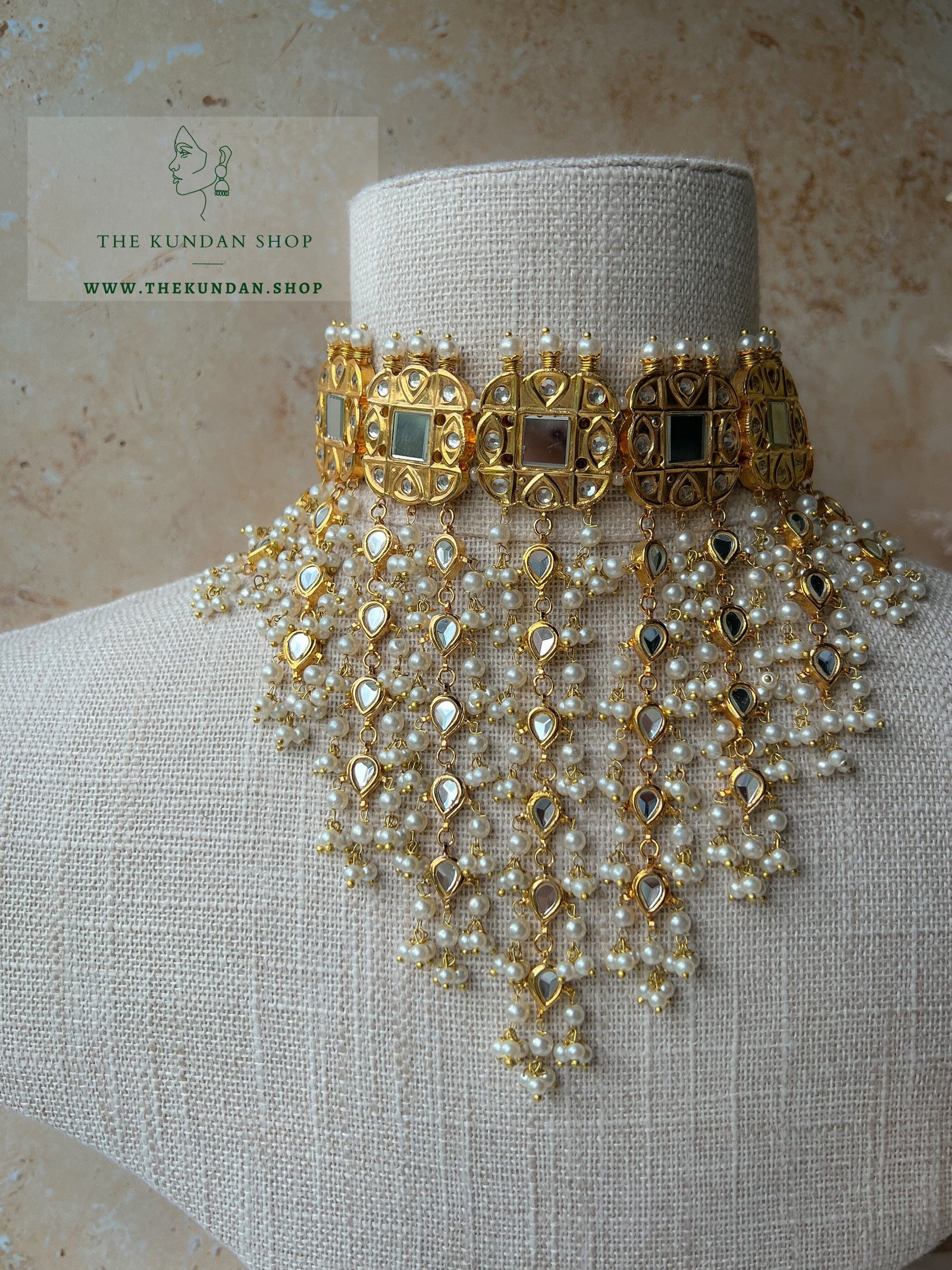 The Mirror Effect in Pearl Necklace Sets THE KUNDAN SHOP 