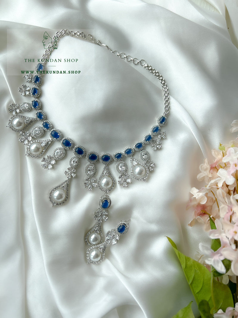 Meditative in Sapphire Necklace Sets THE KUNDAN SHOP 