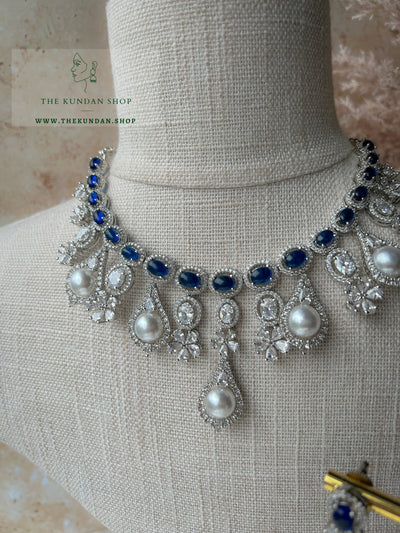 Meditative in Sapphire Necklace Sets THE KUNDAN SHOP 