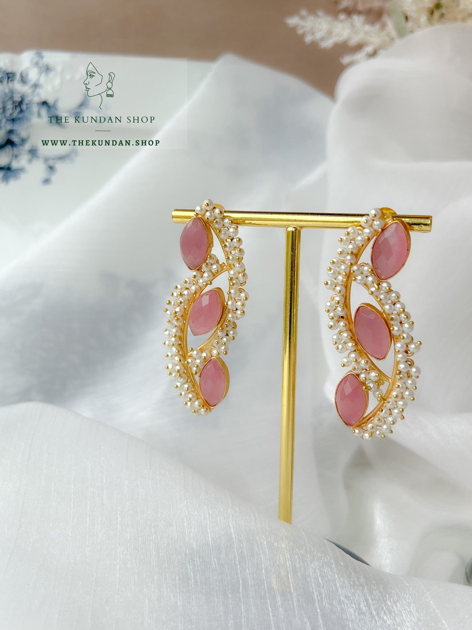 Wrapped in Pearl Cluster Earrings THE KUNDAN SHOP 