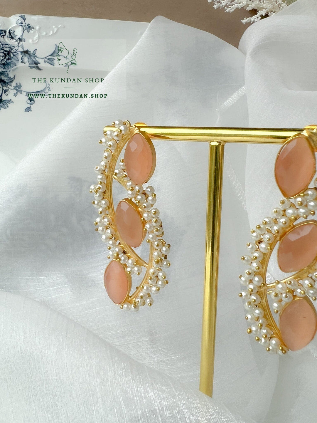 Wrapped in Pearl Cluster Earrings THE KUNDAN SHOP 