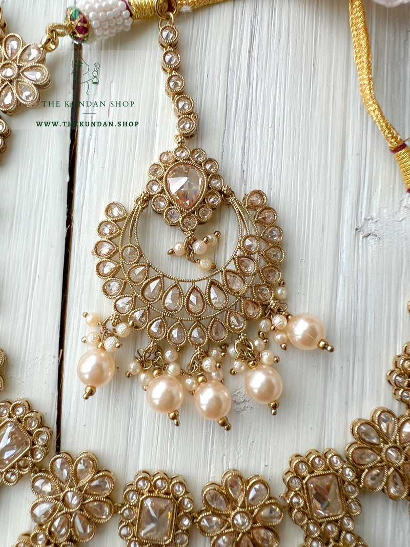 Heavenly in Champagne Necklace Sets THE KUNDAN SHOP 