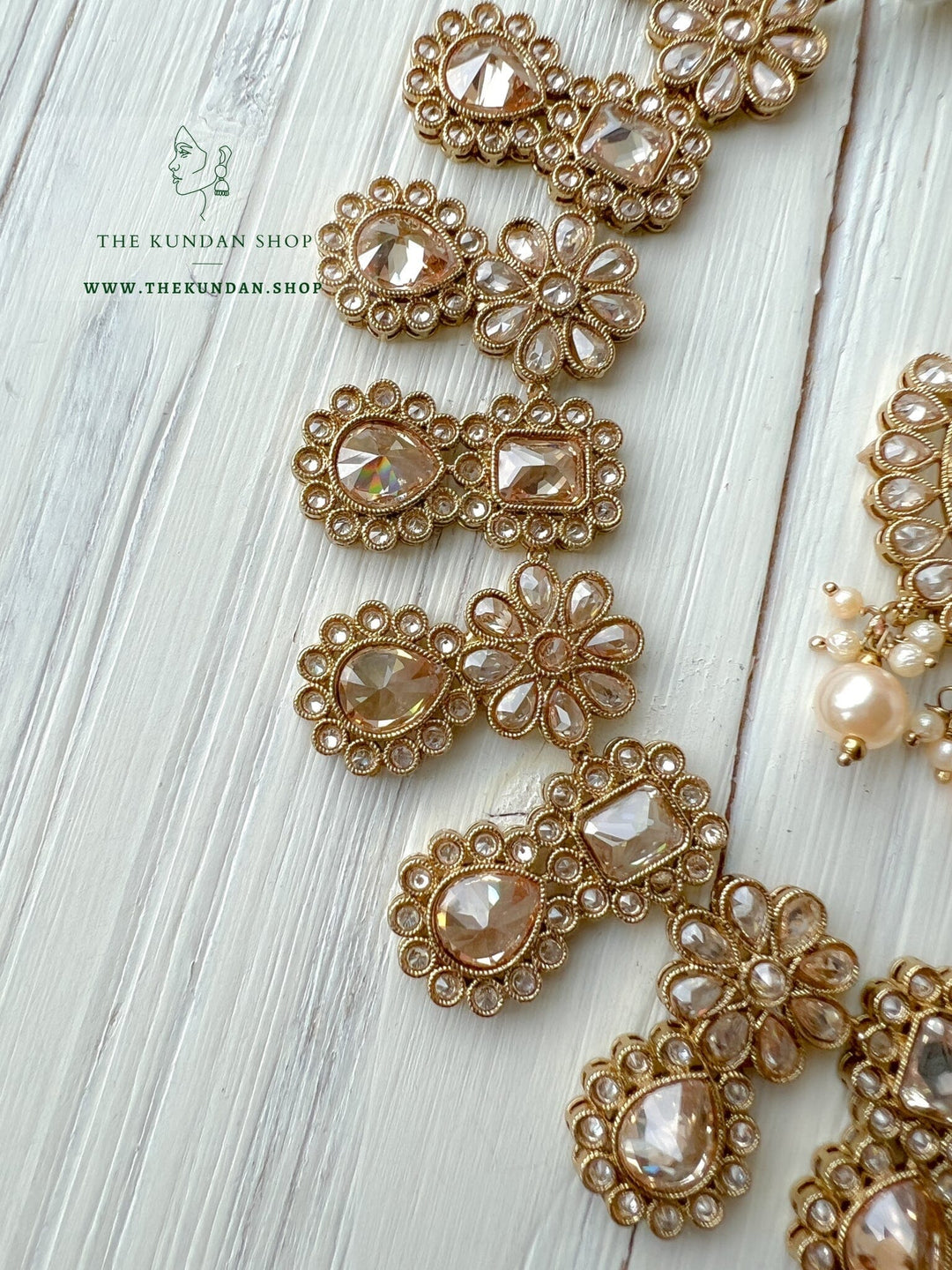 Heavenly in Champagne Necklace Sets THE KUNDAN SHOP 
