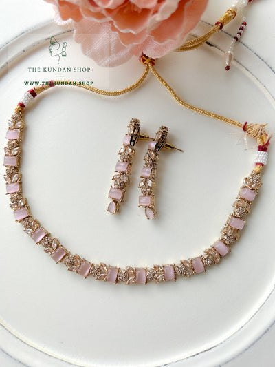 Interest Champagne in Light Pink Necklace Sets THE KUNDAN SHOP 