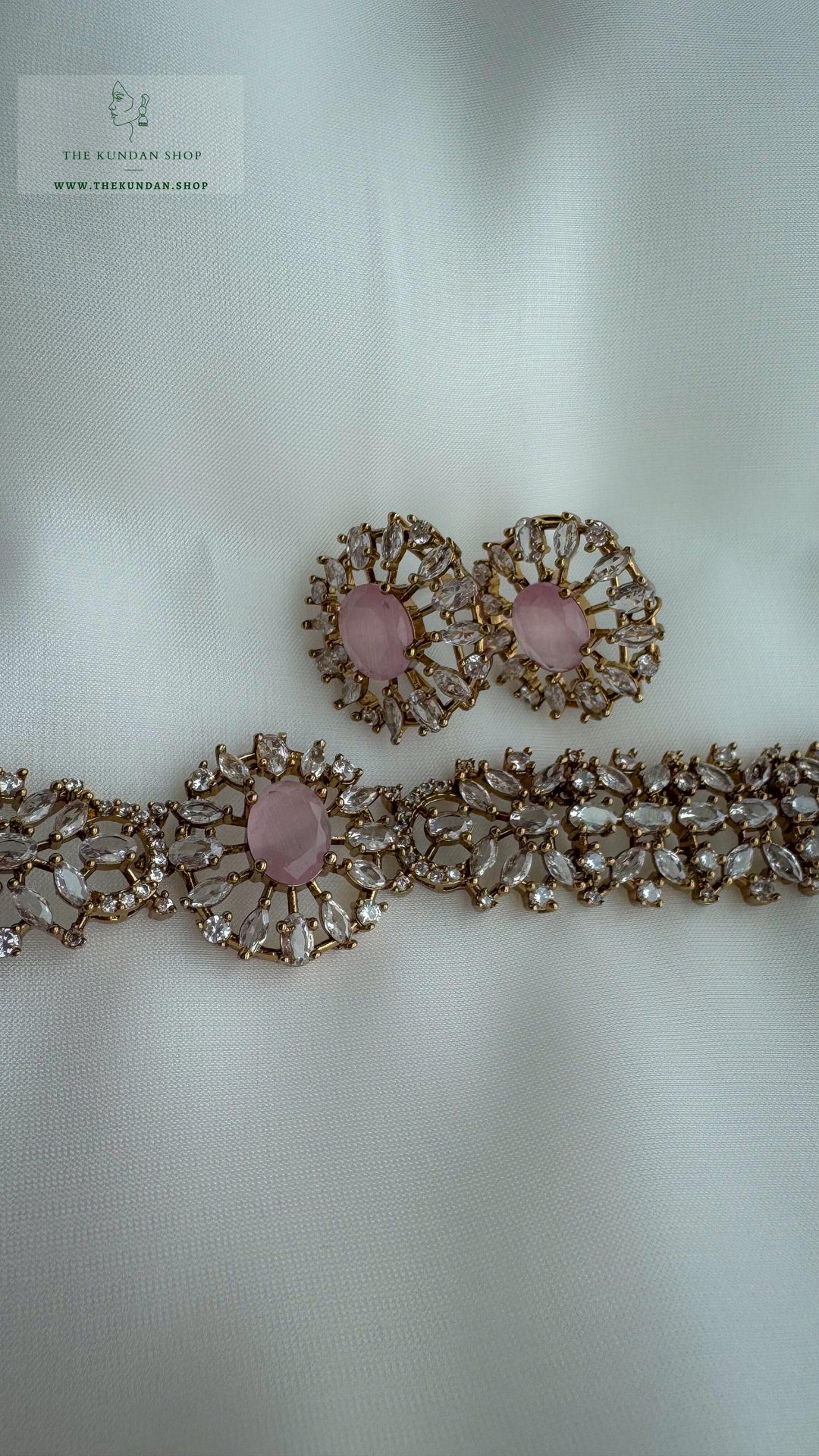Aurora in Champagne // Pink Necklace Sets THE KUNDAN SHOP 