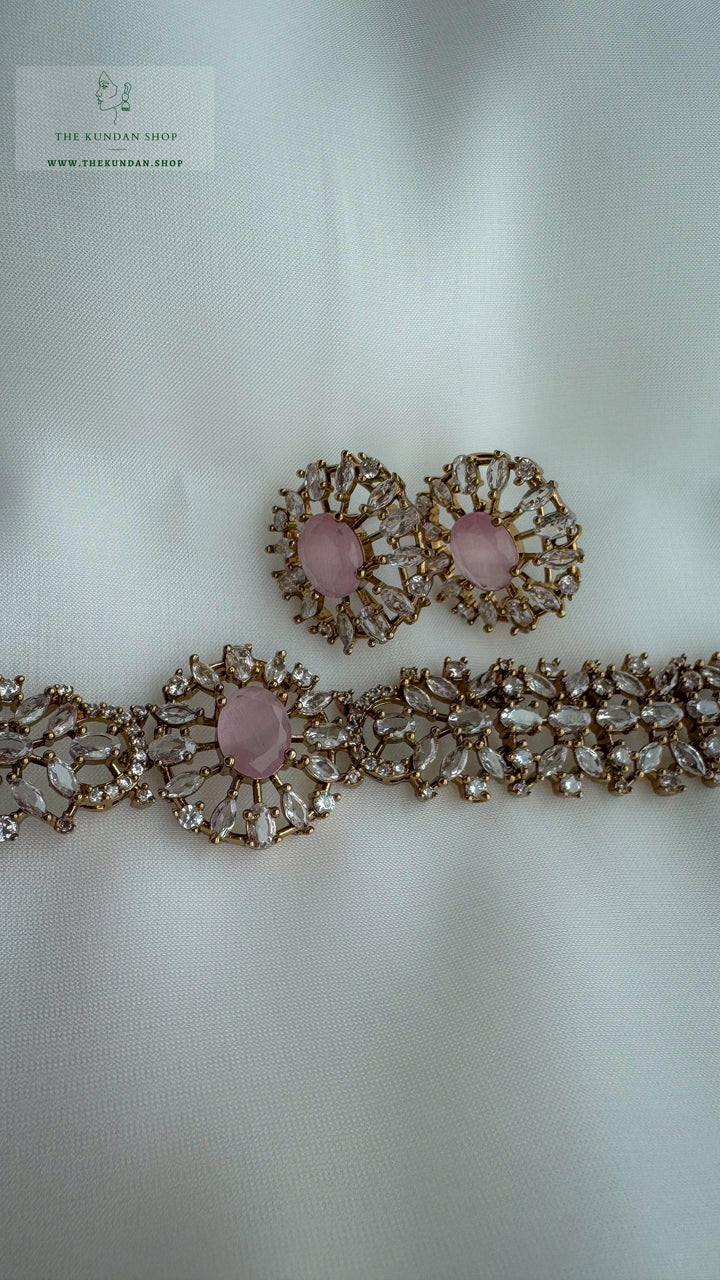 Aurora in Champagne // Pink Necklace Sets THE KUNDAN SHOP 