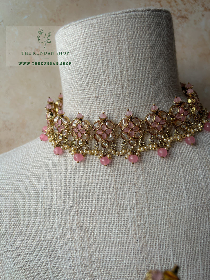 Rescued Floral in Pink Necklace Sets THE KUNDAN SHOP 