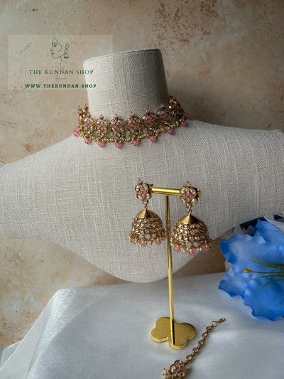 Rescued Floral in Pink Necklace Sets THE KUNDAN SHOP 