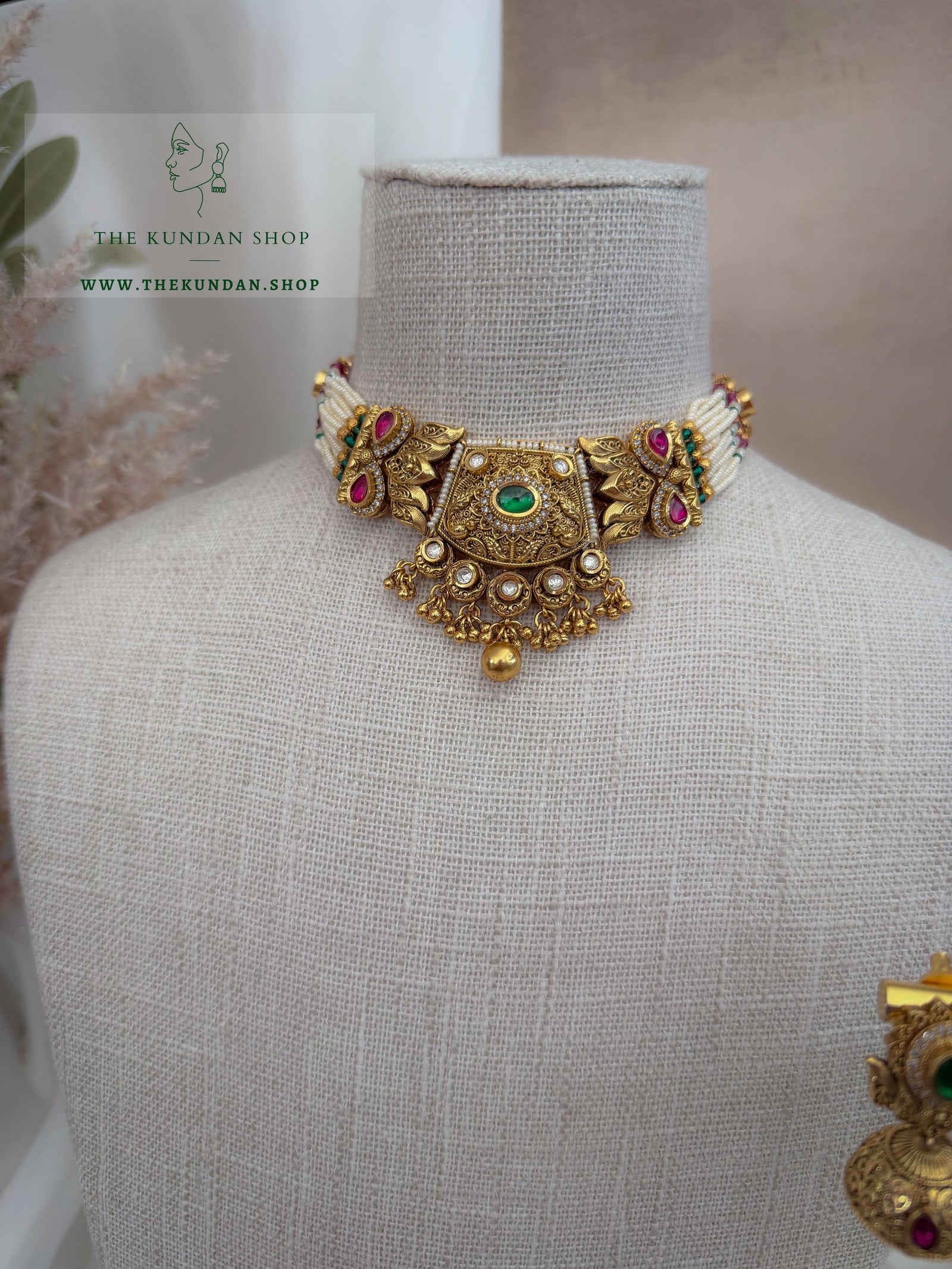Unspoken // Pink & Green Necklace Sets THE KUNDAN SHOP 