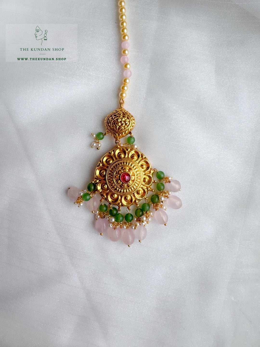 Emerald Blush in Antique Necklace Sets THE KUNDAN SHOP 