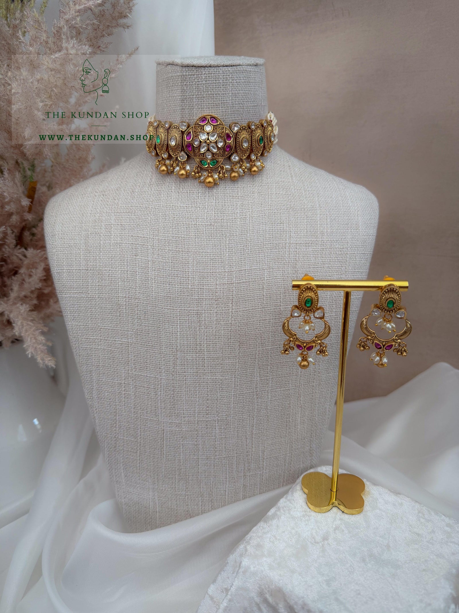 No Notes // Pink & Green Necklace Sets THE KUNDAN SHOP 