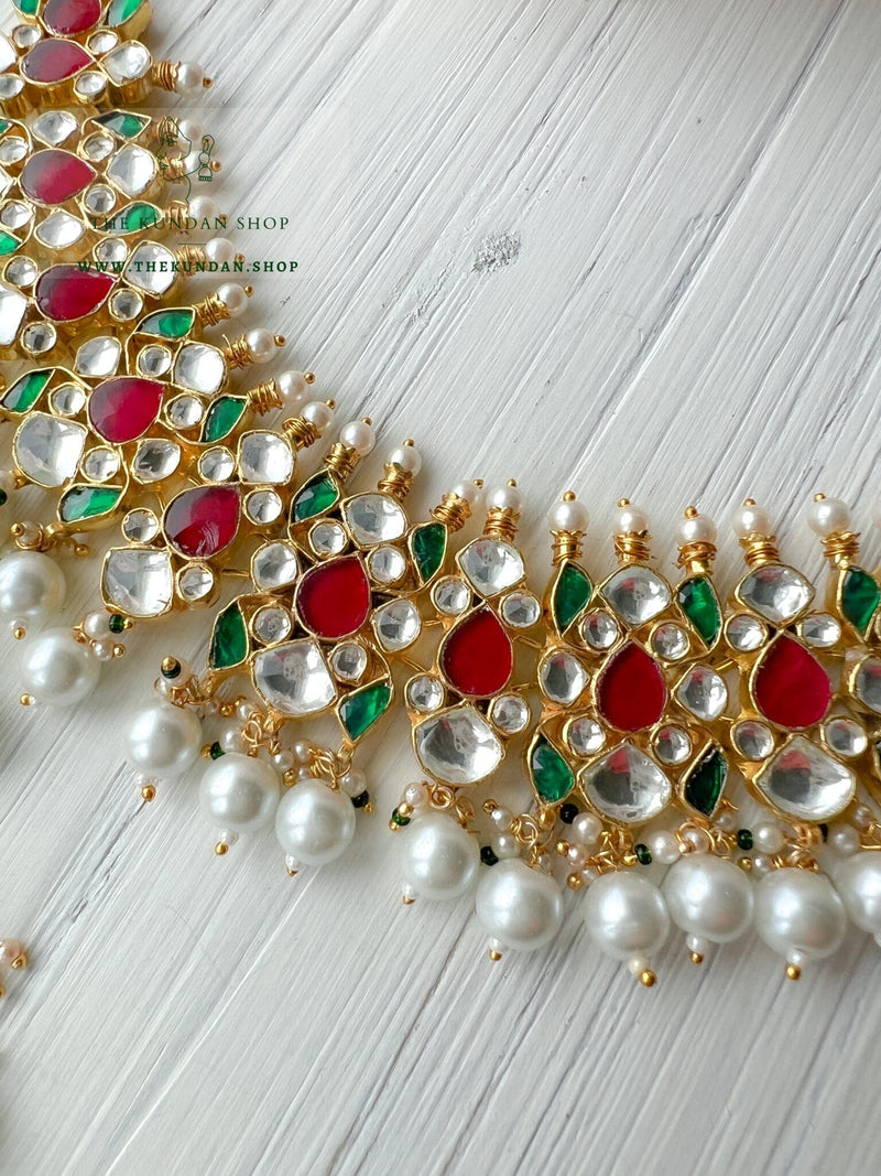 Absorbed in Pink, Green & Kundan Necklace Sets THE KUNDAN SHOP 