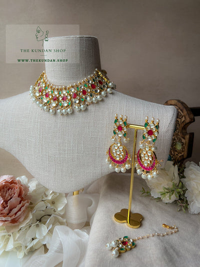 Absorbed in Pink, Green & Kundan Necklace Sets THE KUNDAN SHOP 